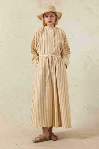 Yarasa Kol Keten Takım Camel - 3