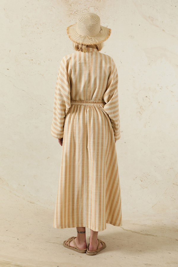 Yarasa Kol Keten Takım Camel - 6