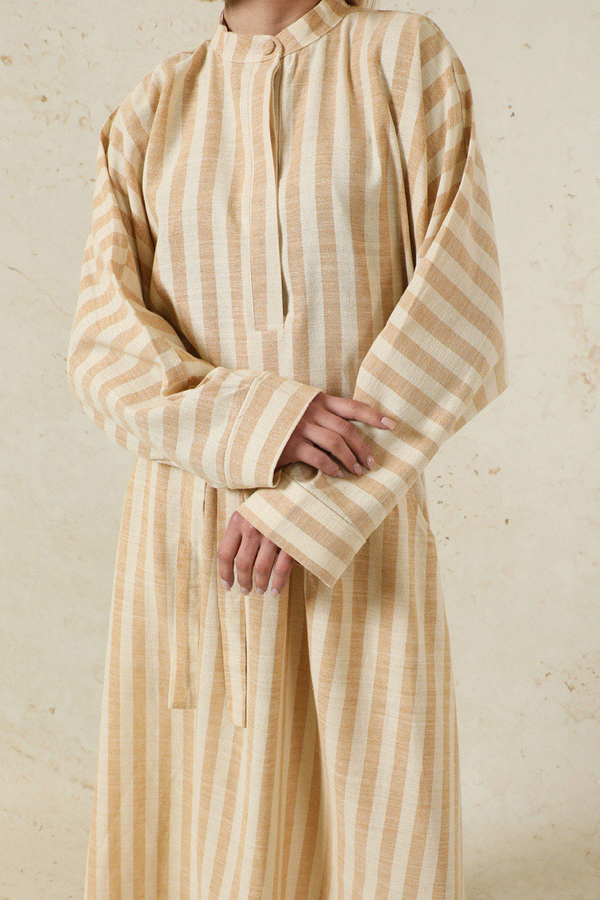 Yarasa Kol Keten Takım Camel - 4