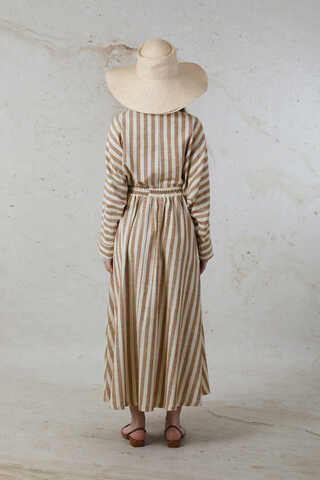 Yarasa Kol Keten Takım Kahverengi - 6