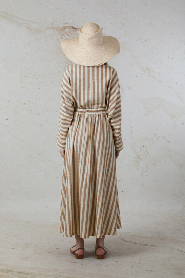 Yarasa Kol Keten Takım Kahverengi - 6