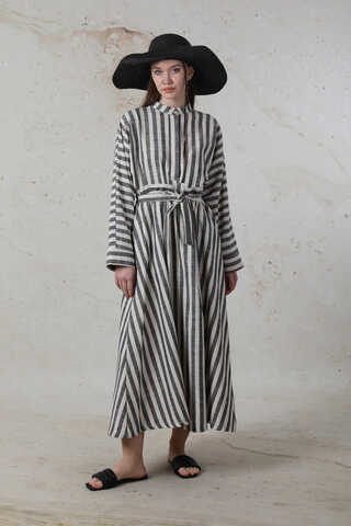 Yarasa Kol Keten Takım Siyah - 5