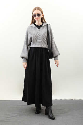 Yarasa Kol Kısa Kazak Gri - 1