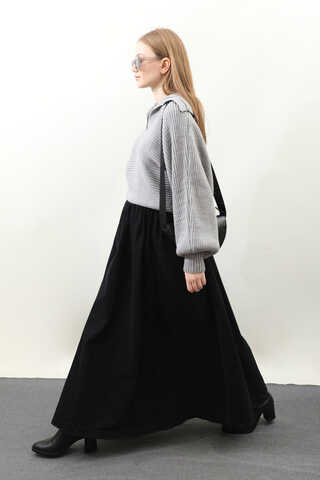 Yarasa Kol Kısa Kazak Gri - 3