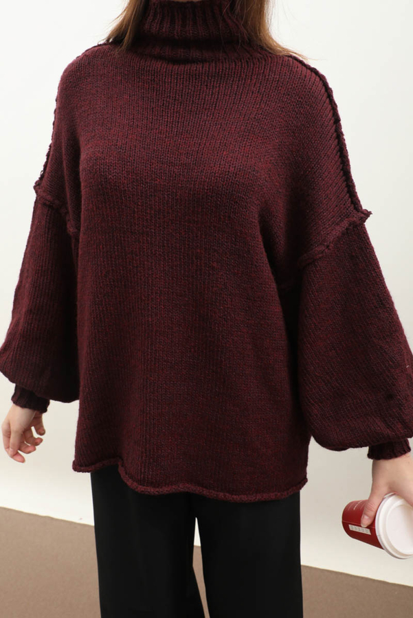 Yarım Balıkçı Kazak Bordo - 5