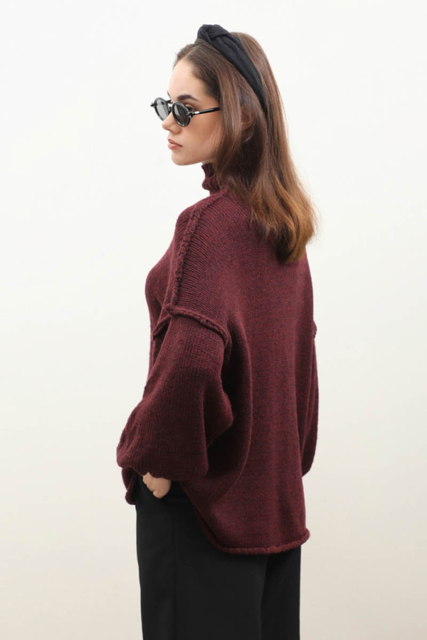 Yarım Balıkçı Kazak Bordo - 7