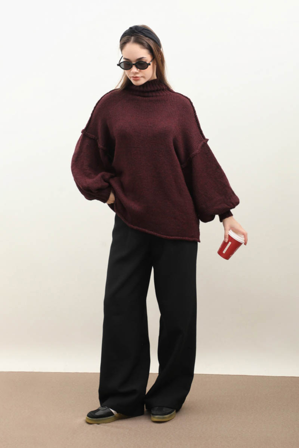 Yarım Balıkçı Kazak Bordo - 2