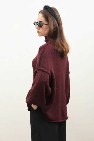 Yarım Balıkçı Kazak Bordo - 7