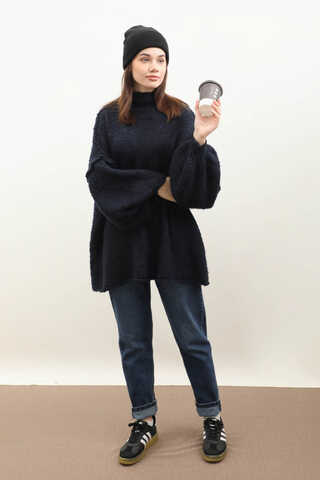 Yarım Balıkçı Kazak Lacivert - 1