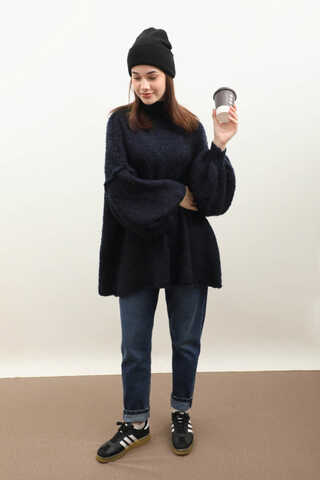 Yarım Balıkçı Kazak Lacivert - 2