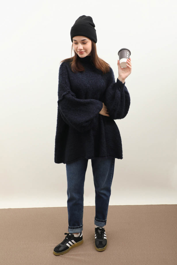 Yarım Balıkçı Kazak Lacivert - 2