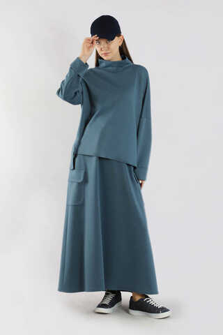 Yarım Balıkçı Yaka Cepli Spor Takım İndigo - 1