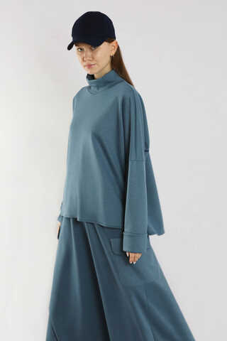 Yarım Balıkçı Yaka Cepli Spor Takım İndigo - 2