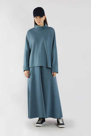 Yarım Balıkçı Yaka Cepli Spor Takım İndigo - 3