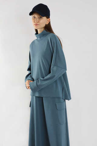 Yarım Balıkçı Yaka Cepli Spor Takım İndigo - 5