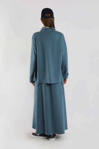 Yarım Balıkçı Yaka Cepli Spor Takım İndigo - 6