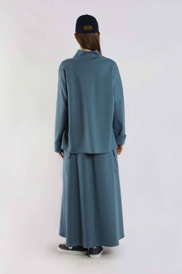 Yarım Balıkçı Yaka Cepli Spor Takım İndigo - 6