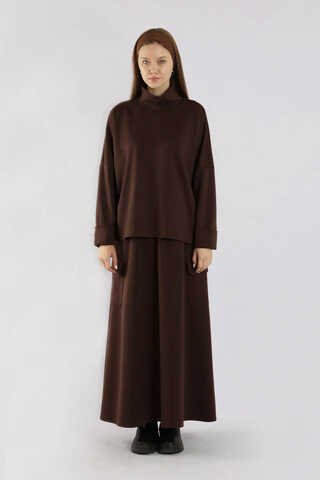 Yarım Balıkçı Yaka Cepli Spor Takım Kahverengi - 5