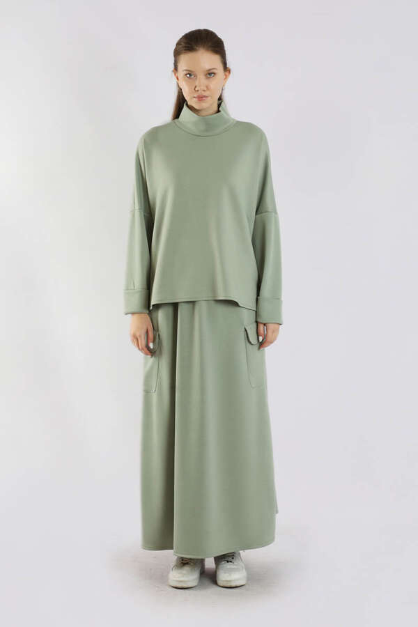 Yarım Balıkçı Yaka Cepli Spor Takım Mint 