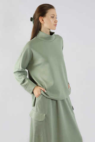 Yarım Balıkçı Yaka Cepli Spor Takım Mint - 2