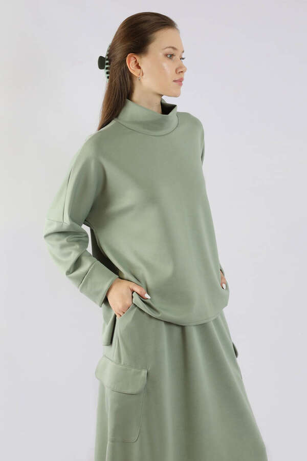 Yarım Balıkçı Yaka Cepli Spor Takım Mint - 2