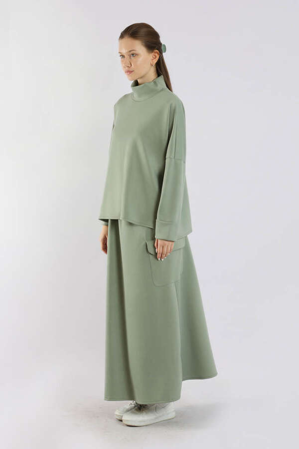 Yarım Balıkçı Yaka Cepli Spor Takım Mint - 3