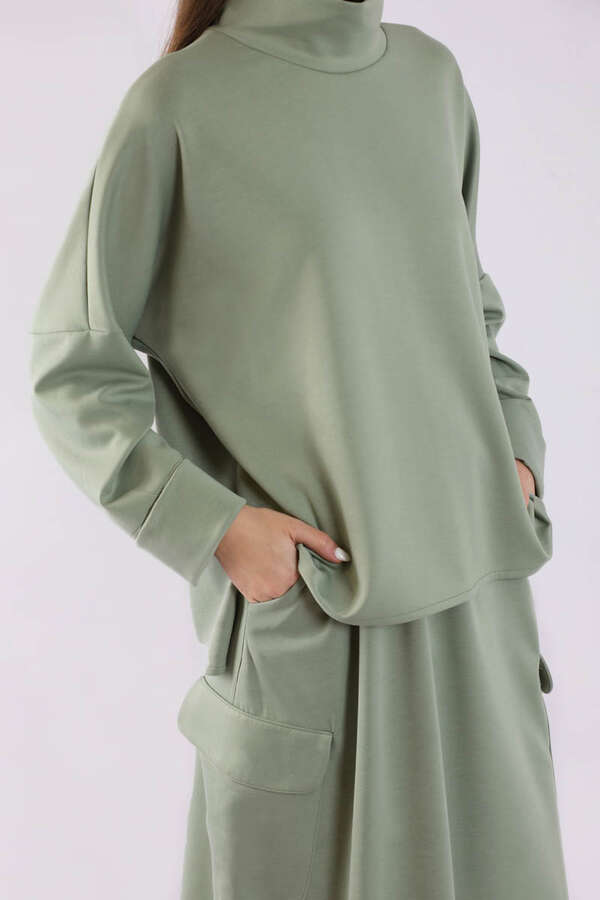 Yarım Balıkçı Yaka Cepli Spor Takım Mint - 4