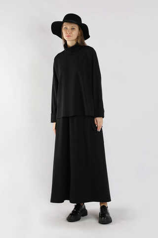 Yarım Balıkçı Yaka Cepli Spor Takım Siyah - 3