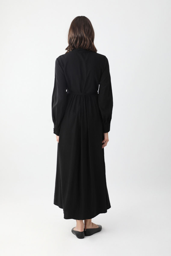 Yarım Düğmeli Abaya Takım Siyah - 7