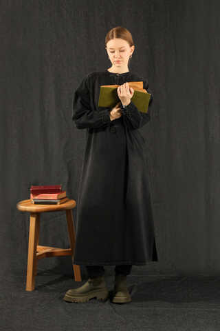 Denim Tunik Elbise Siyah - 2