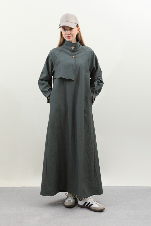 Yarım Rüzgarlıklı Paraşüt Elbise Antrasit - 2