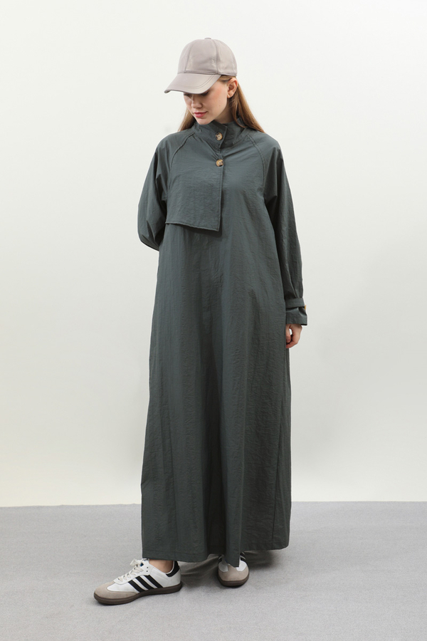 Yarım Rüzgarlıklı Paraşüt Elbise Antrasit - 3