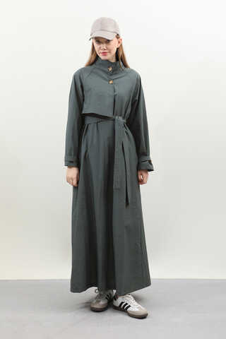 Yarım Rüzgarlıklı Paraşüt Elbise Antrasit - 1