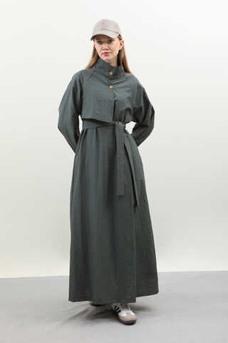 Yarım Rüzgarlıklı Paraşüt Elbise Antrasit - 4