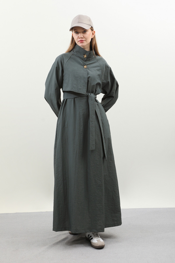 Yarım Rüzgarlıklı Paraşüt Elbise Antrasit - 4