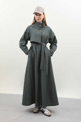 Yarım Rüzgarlıklı Paraşüt Elbise Antrasit - 5