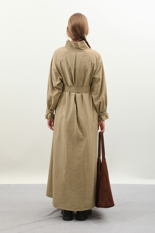 Yarım Rüzgarlıklı Paraşüt Elbise Camel - 17