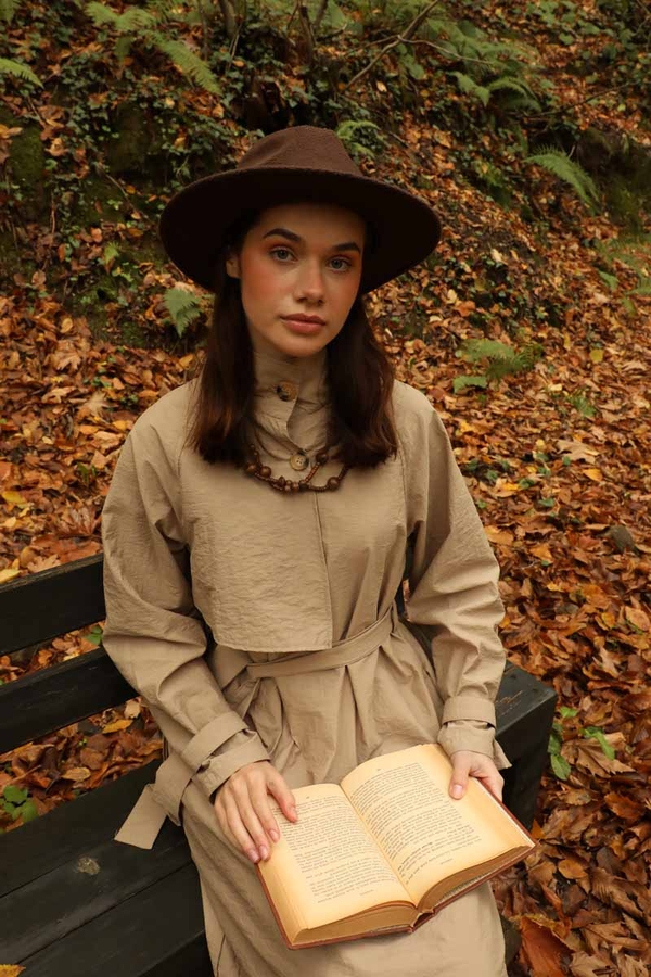 Yarım Rüzgarlıklı Paraşüt Elbise Camel - 2