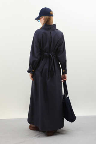 Yarım Rüzgarlıklı Paraşüt Elbise Lacivert - 10