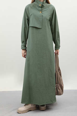 Yarım Rüzgarlıklı Paraşüt Elbise Zümrüt - 3