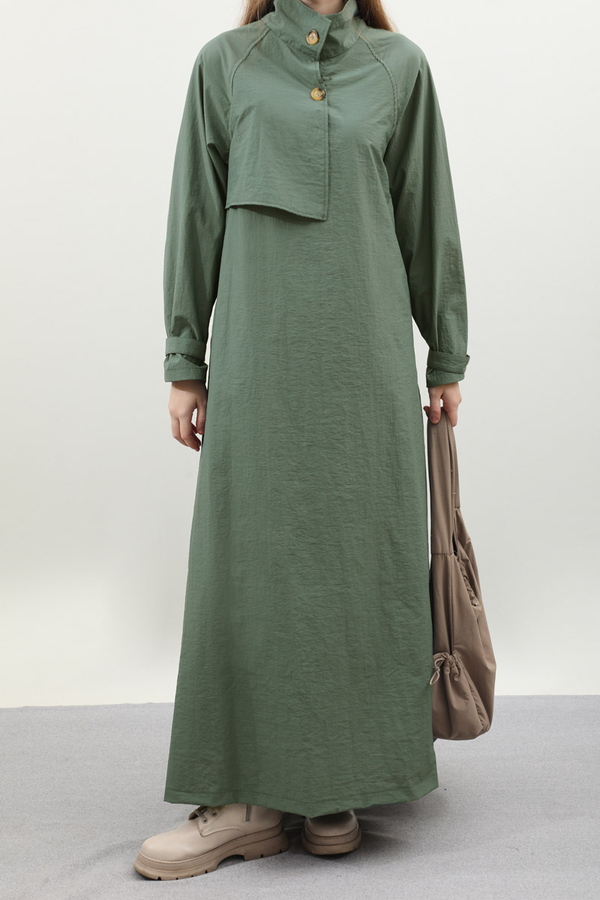 Yarım Rüzgarlıklı Paraşüt Elbise Zümrüt - 3