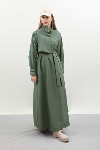 Yarım Rüzgarlıklı Paraşüt Elbise Zümrüt - 4