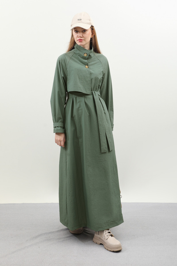 Yarım Rüzgarlıklı Paraşüt Elbise Zümrüt - 4