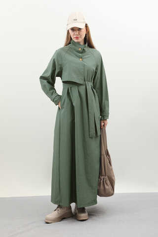 Yarım Rüzgarlıklı Paraşüt Elbise Zümrüt - 5