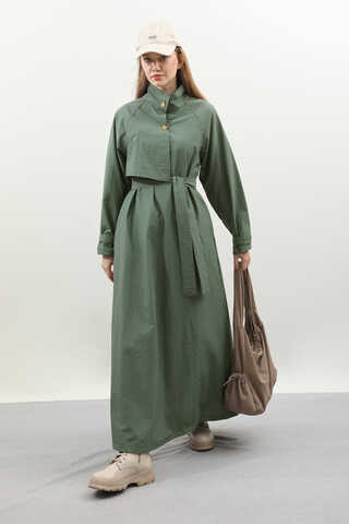 Yarım Rüzgarlıklı Paraşüt Elbise Zümrüt - 6