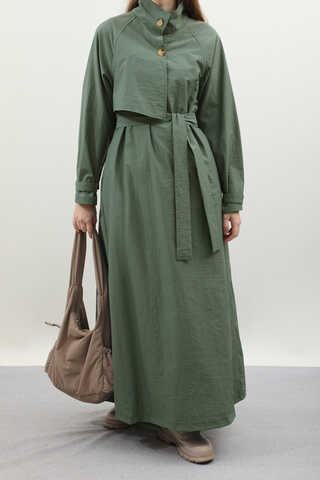 Yarım Rüzgarlıklı Paraşüt Elbise Zümrüt - 7