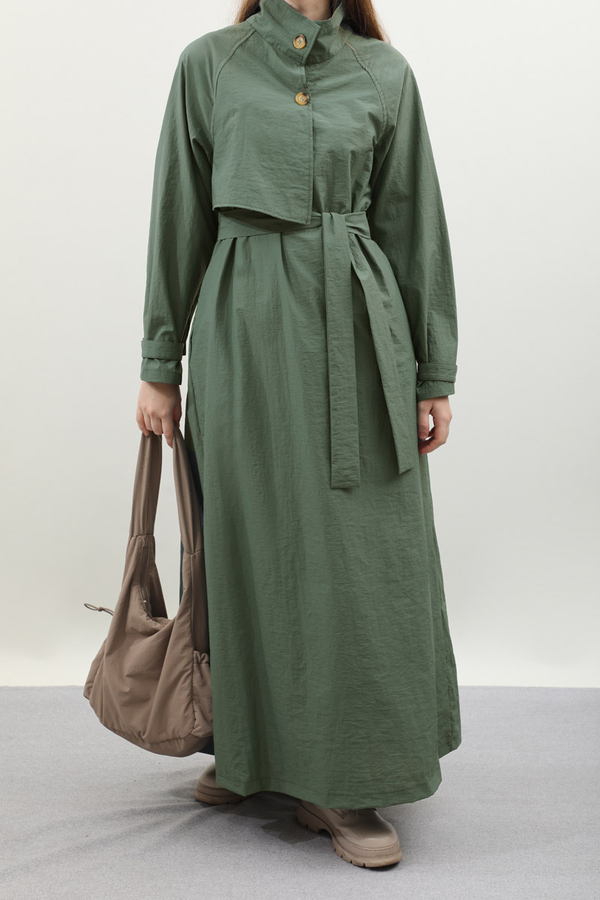 Yarım Rüzgarlıklı Paraşüt Elbise Zümrüt - 7