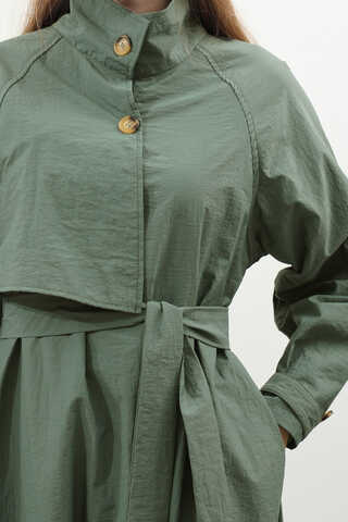 Yarım Rüzgarlıklı Paraşüt Elbise Zümrüt - 9