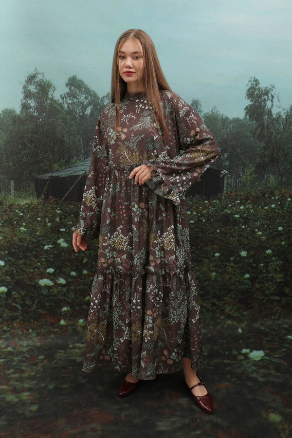 Yaz Çiçeği Elbise Gül Kurusu - 7