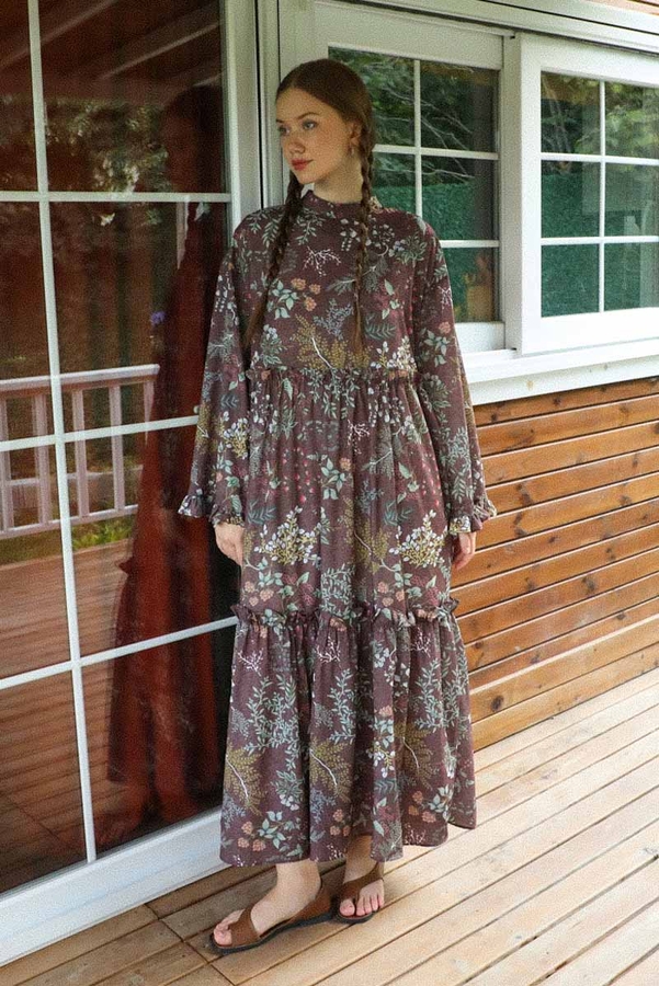 Yaz Çiçeği Elbise Gül Kurusu - 1